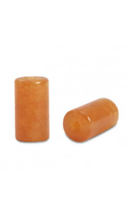 Tube natural stone bead 6x3mm Quartz Copper Orange